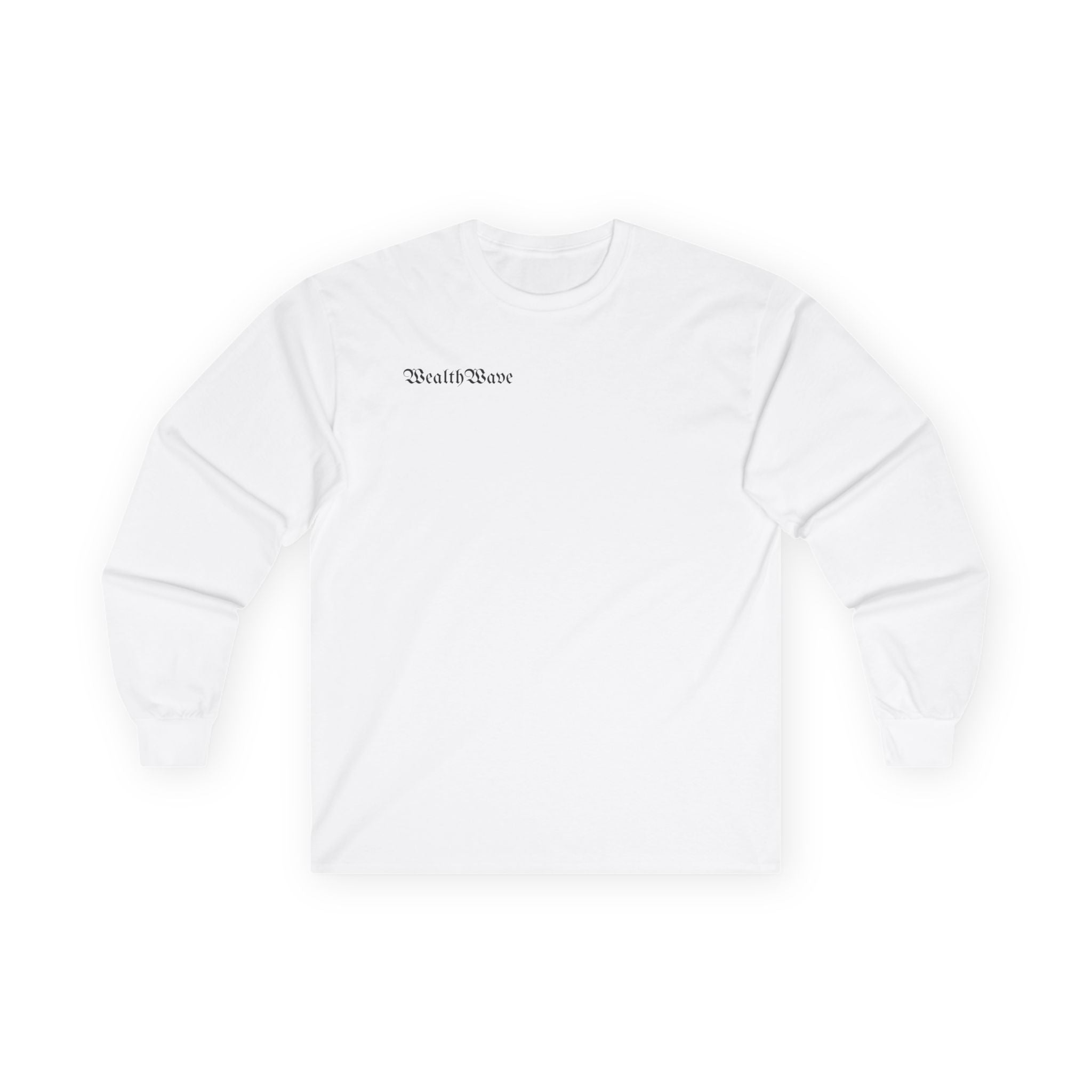 WealthWave Long Sleeve Tee — Artistic Abstract Money Wave Design
